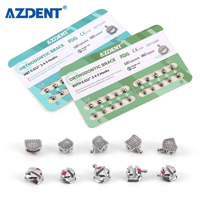 Azdent 20ps Roth/MBT 022 Dental Esférico cómodo Soporte Ortodontico de ligadura automática