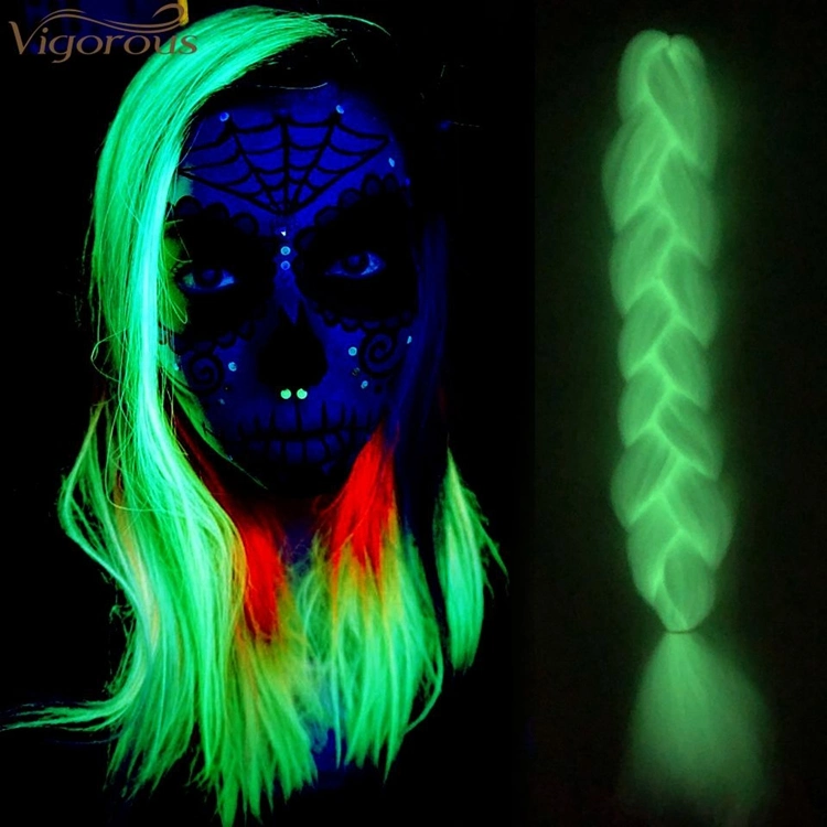 Synthetic Jumbo Braids Shining Hair Neon Glowing Florescent Light Braiding Hair