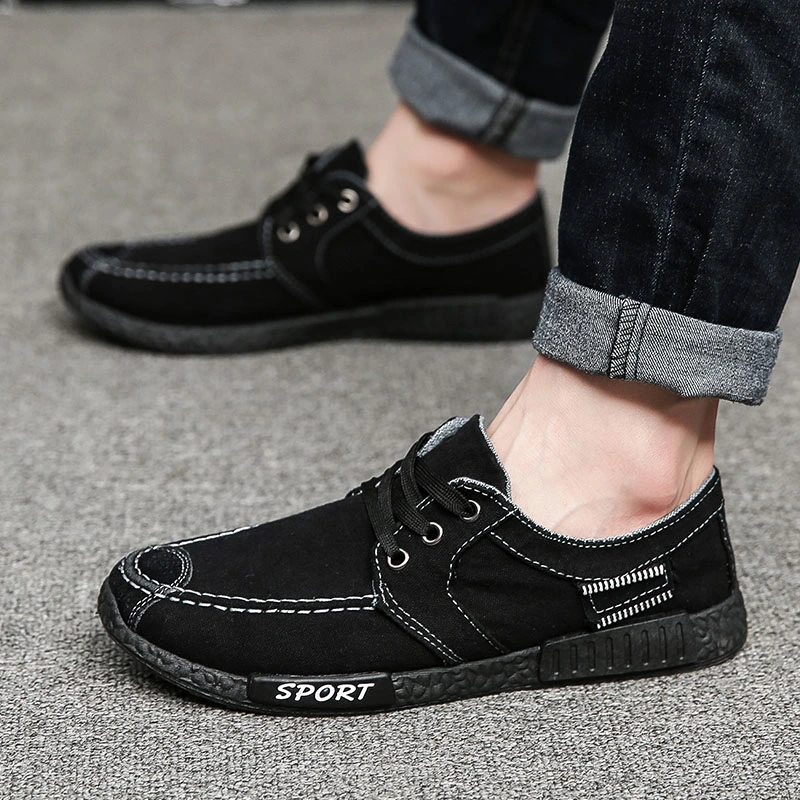 New Fashion Spring Summer Men's Canvas Slip-on Shoes Washed Cloth Loafer Shoes