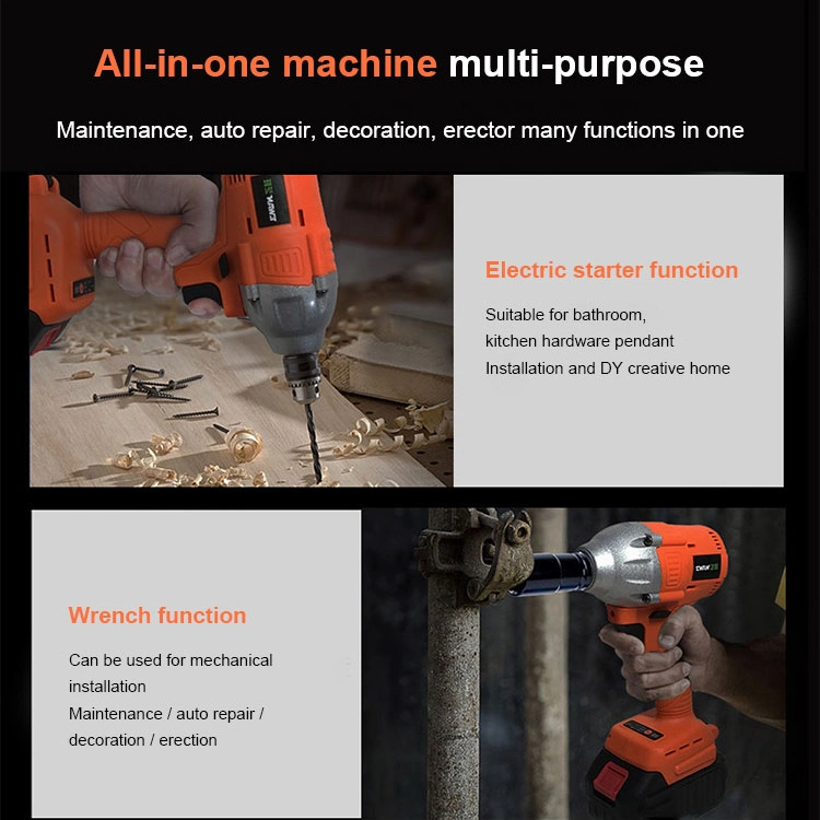 Gainjoys Outils électriques haute puissance perceuse électrique meilleur clé à chocs sans fil électrique de la puissance des outils