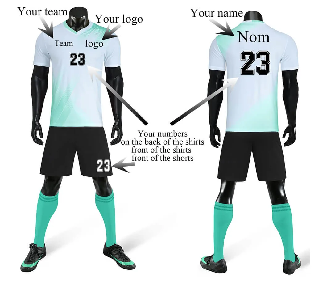 Free Sample Factory Cheap Breathable 100% Polyester Sports Wear Jersey Soccer Uniform Football Set