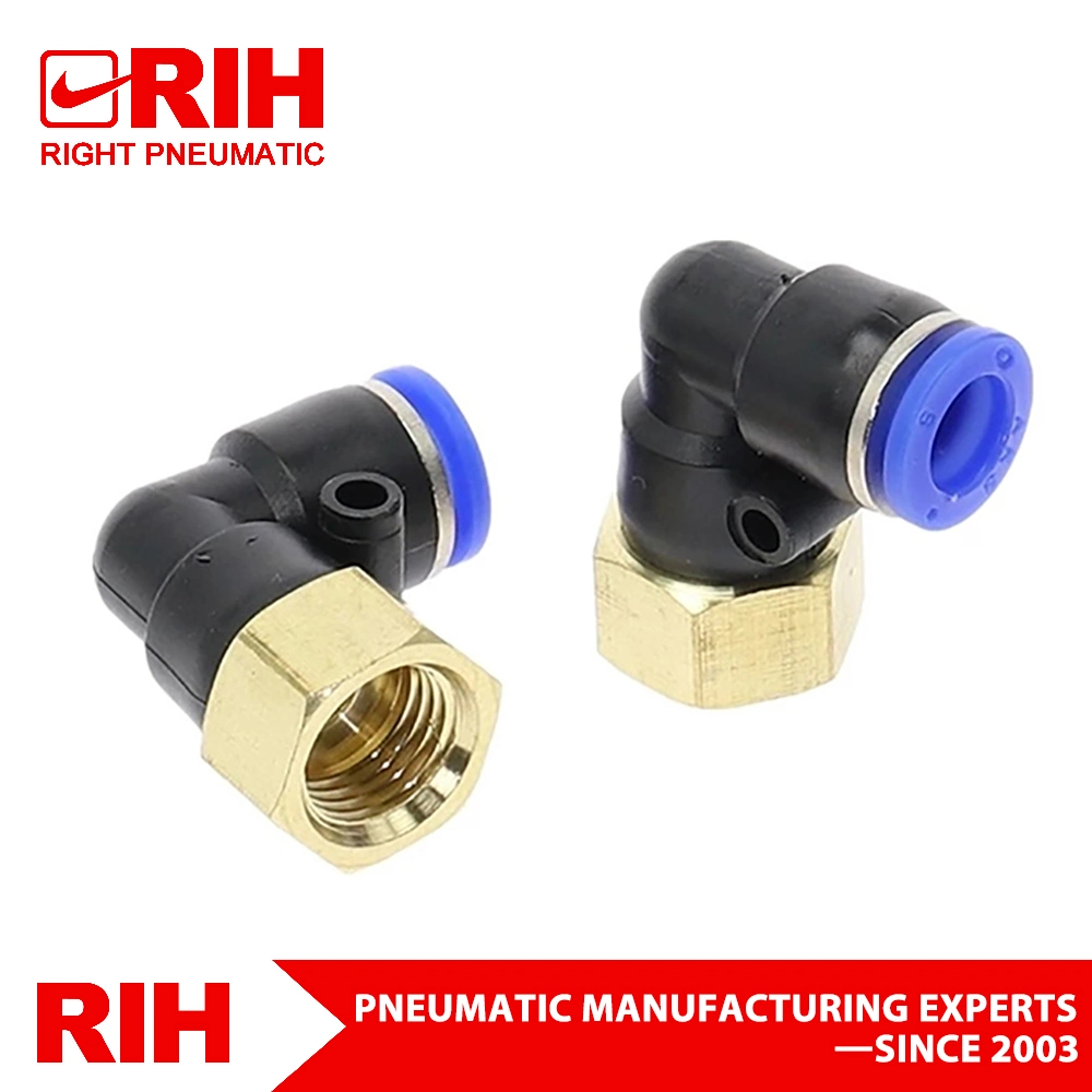 Male Thread Copper Air Pneumatic Right-Angle Threaded Joint Brass Nickel Plating on High quality/High cost performance  Plastic Quick Connect Fitting