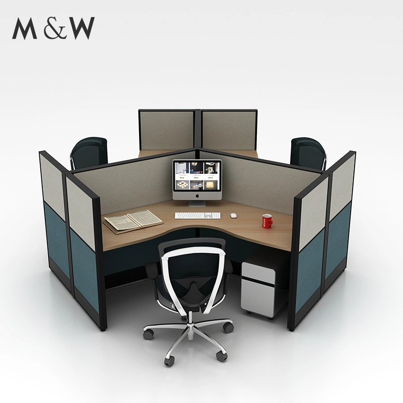 Brand New Workstation Design Computer Desk 3 Person Work Table Station Office Furniture