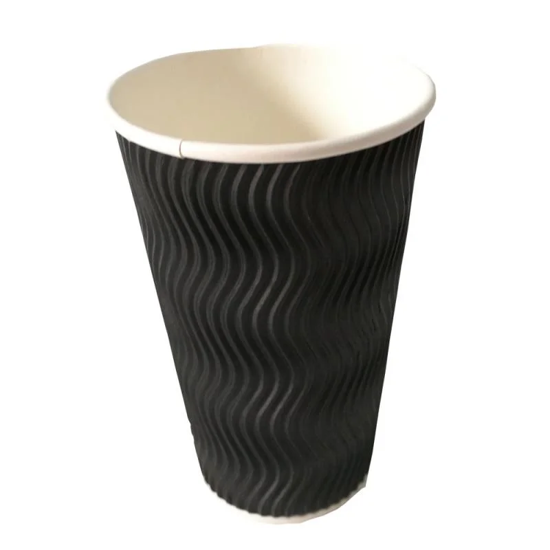 Recycle Cheap Custom Disposable Printed Ripple Double Wall Paper Cup