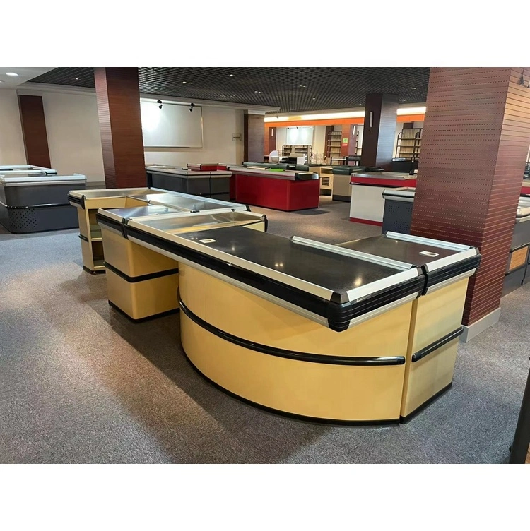 Supermarket Store Retail Checkout Counter with Conveyor Belt