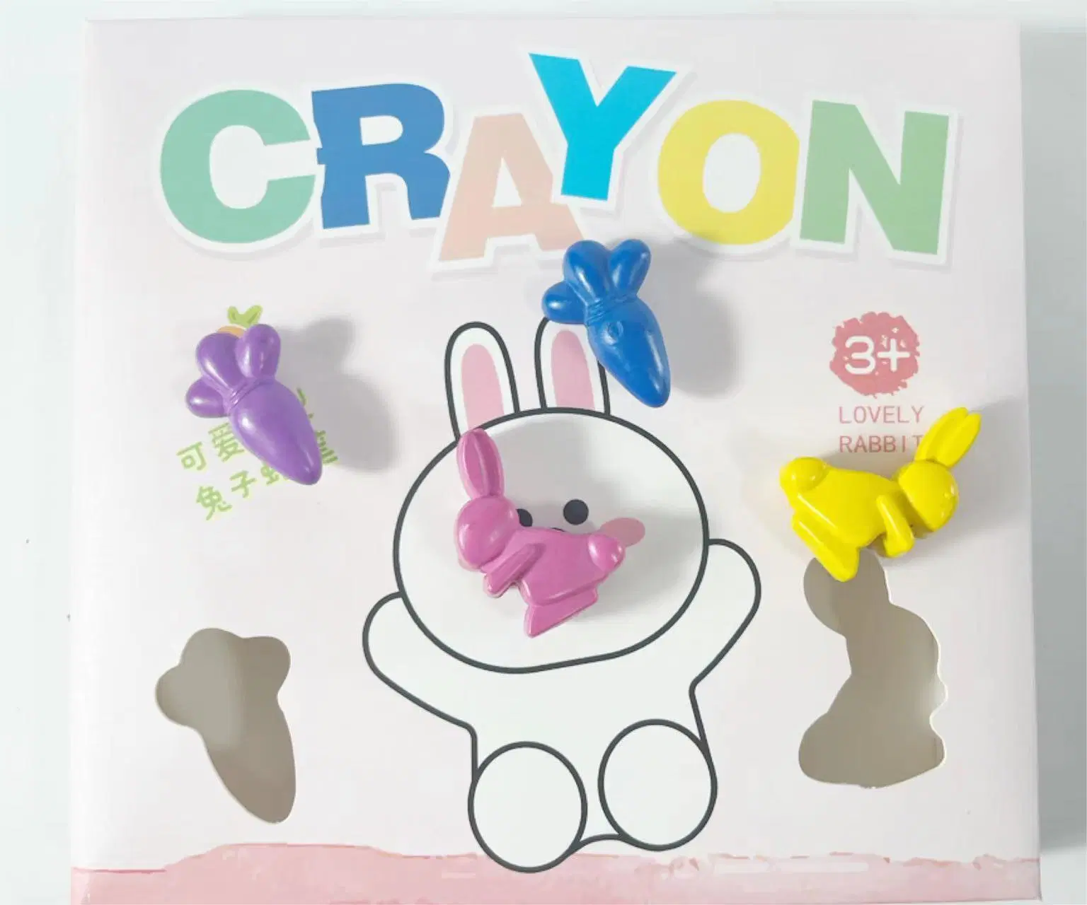 3D Fancy Rabbit and Carrot Crayons Multicolor Non Toxic Nice Gift for Kids Home Play