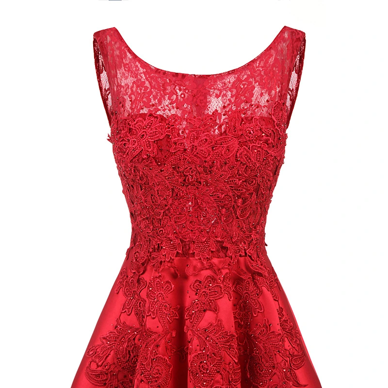 High quality/High cost performance  Red Lace Dress Evening Dress