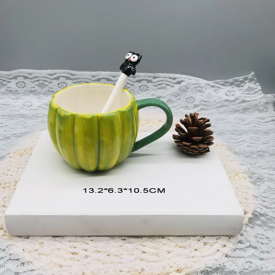 Ceramic Gift Mug Cup Hand Painted Mug Tea Coffee Cup with One Handle Souvenir Tableware Tisane Drink Cup Water Cup Holiday Gift for Halloween