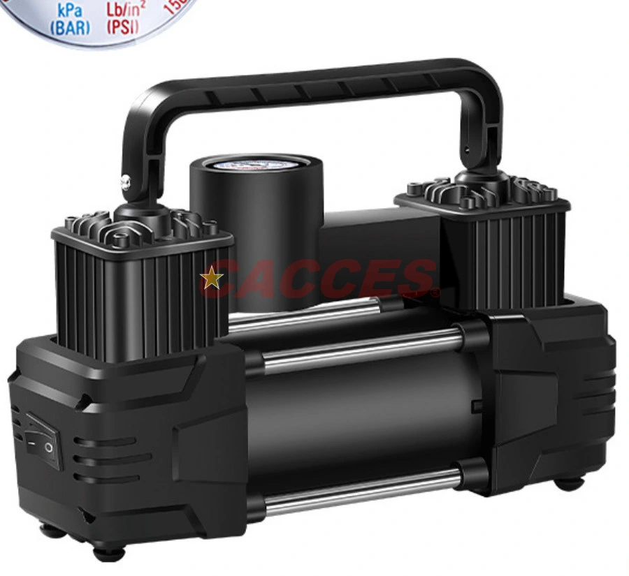 Compressor de ar portátil do insuflador dos pneus para bomba de pneu rápido para automóvel, 12 V. Insuflador da bomba de ar de dupla potência de 150 psi, Heavy Duty, bomba de ar do pneu Com manómetro de pressão desligado automaticamente para automóvel