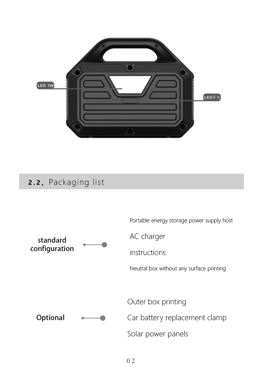 Fonte de alimentação de emergência portátil de 500 W para armazenamento de energia Para Camping exterior viajando