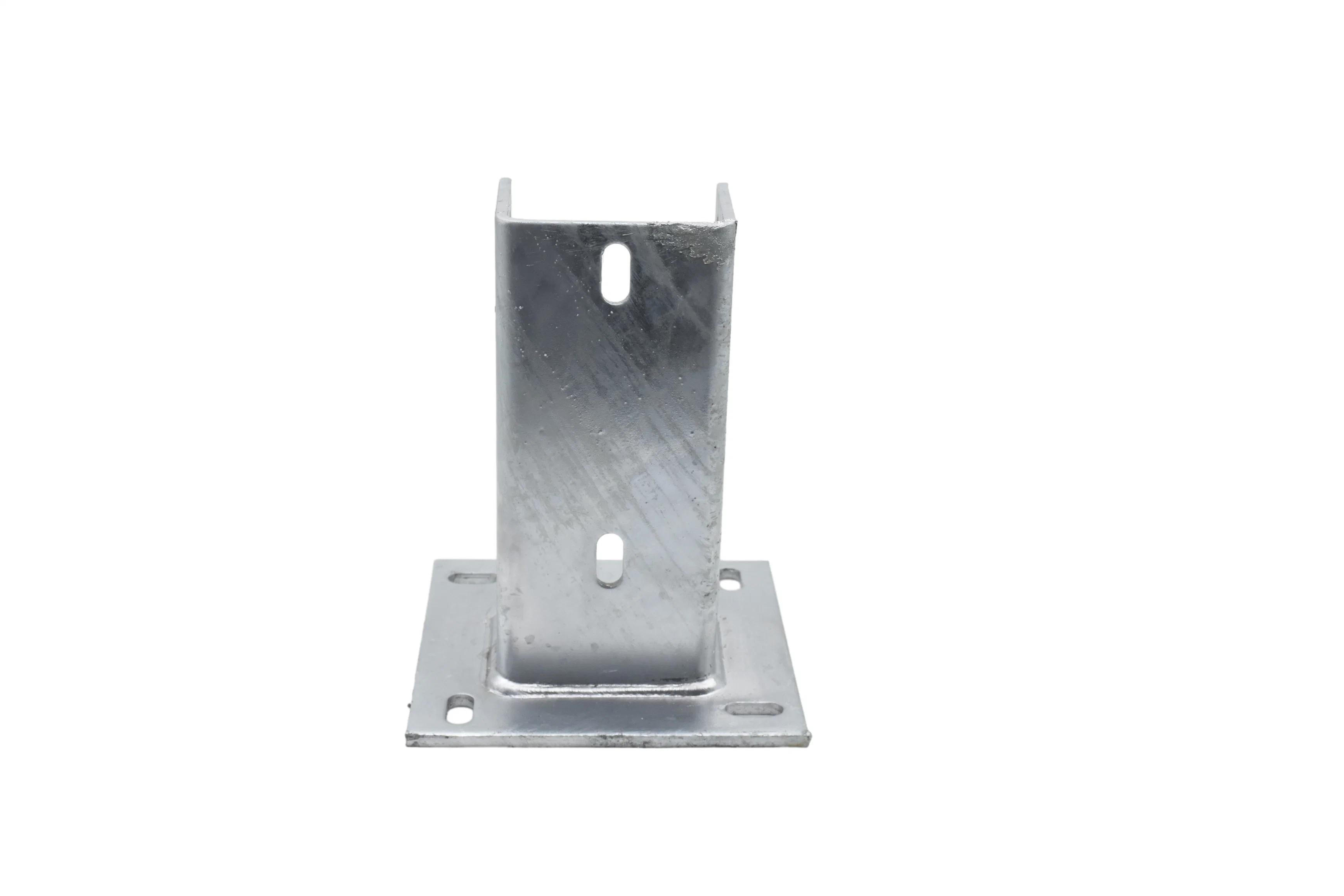 Slotted Holes Post Access Post Bracket Galvanized Steel Post Floor Mounting System Heavy Duty Fence