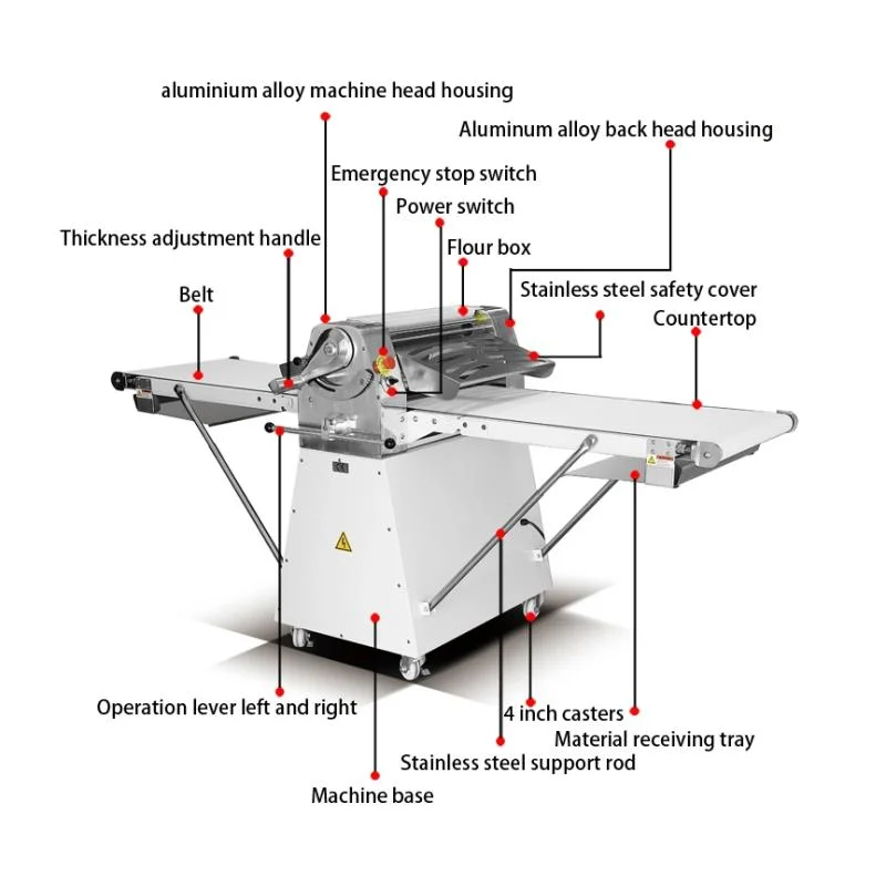 Full Automatic Dough Pastry Laminating Machine 650mm 680mm Automatic Dough Sheeter with Cutter Machine