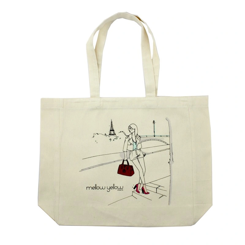 Natural White Custom Printed Cheap Gift Promotional Recycled Organic Canvas Tote Shopping Cotton Bag