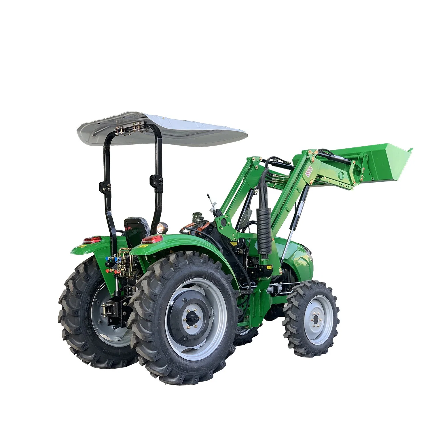 Nuevo diseño de certificación CE de cuatro ruedas 90hp Mini tractor Agrícola Con carga frontal para la venta