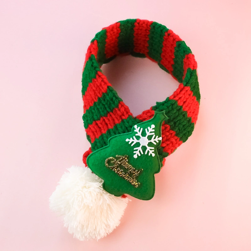 Christmas Pet Knitted Scarf Pet Dog Scarf Pet Supplies