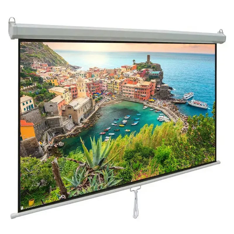 HD Home Cinema Portable Manual Projector Screen Matte White OEM&ODM