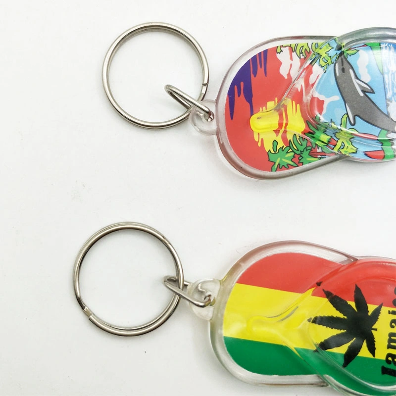 Acrylic Keychain Slipper Acrylic Magnet Acrylic Sandal Keychain for Souvenirs