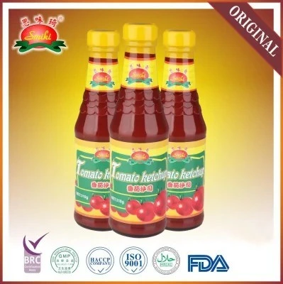 Smiki Brand 310g Tomato Ketchup in Glass Bottle with Great Taste and Factory Price/Brc, HACCP, ISO22000, QS, Kosher, Halal, FDA