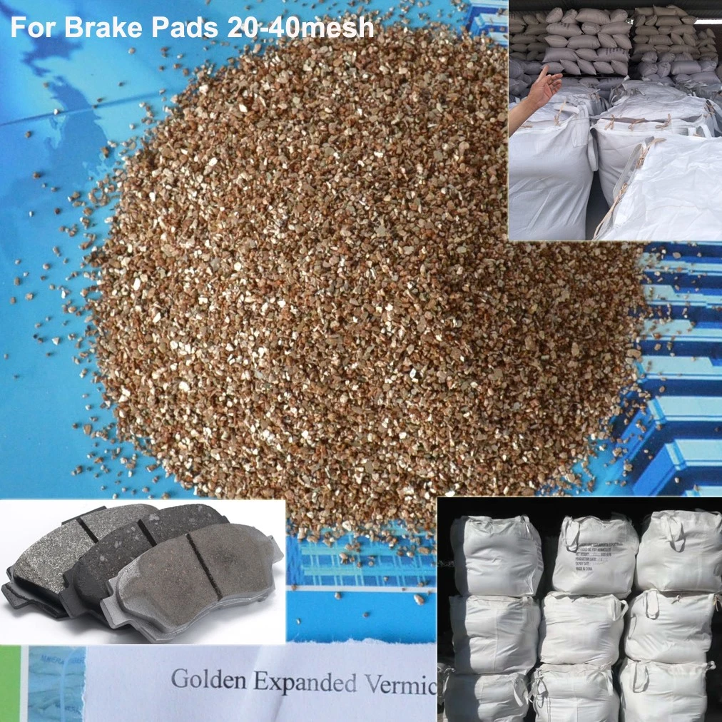 Alimentação de fábrica leve concretos vermiculita para isolamento em aciarias pastilhas de freio usado vermiculita expandida prateadas vermiculita expandida