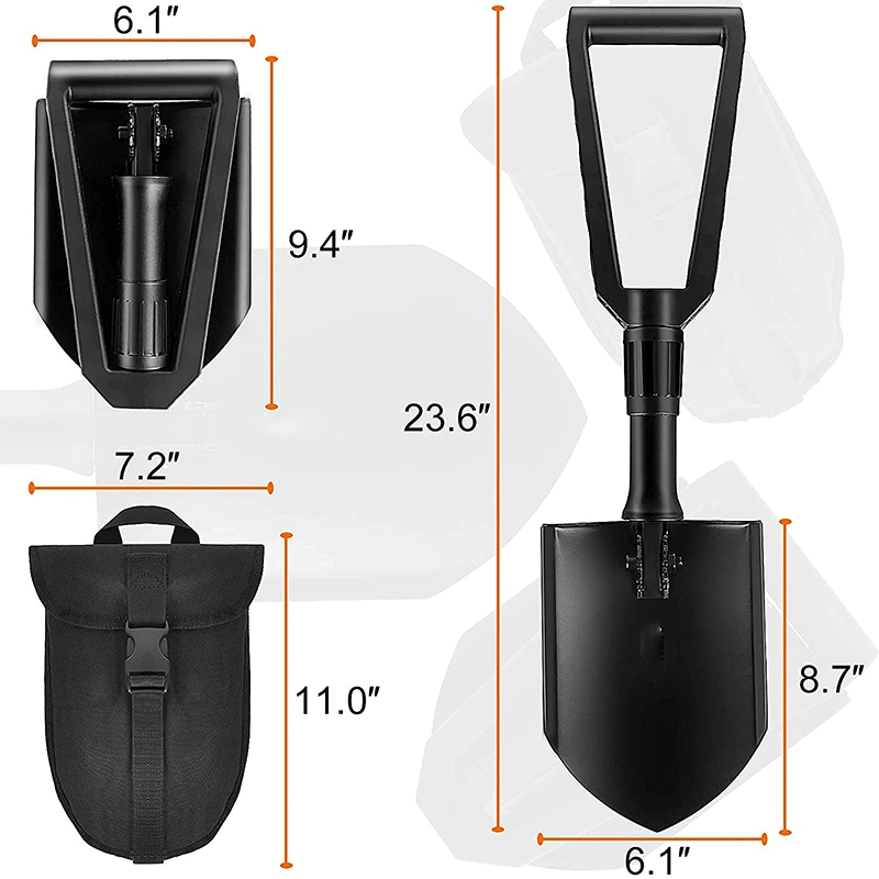 Kit de supervivencia de la pala pala multifuncional táctica plegable Camping al aire libre juego de Mini Pala Pala de Jardín