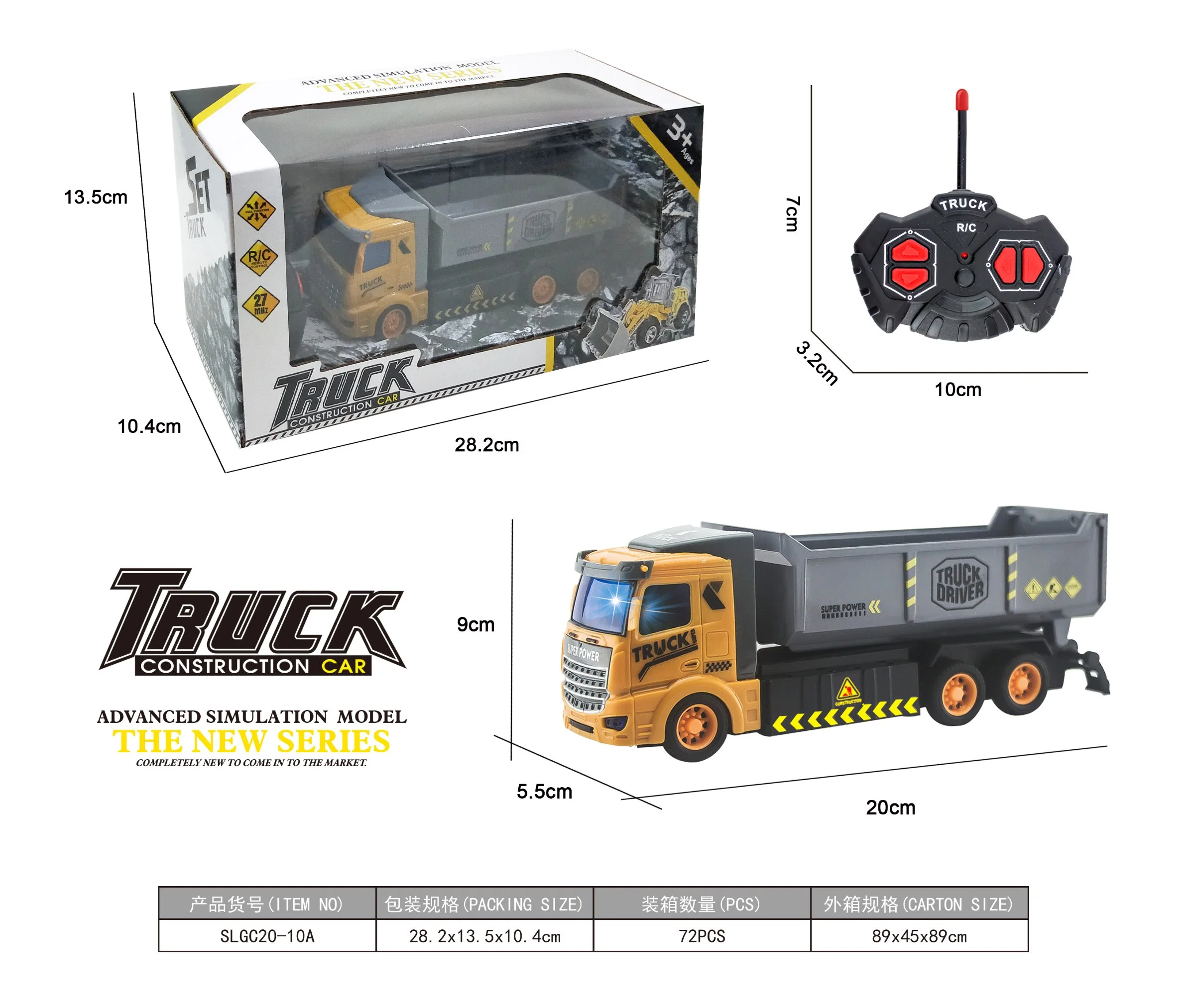 Alimentación de los fabricantes de camiones volquete recargables USB de luces de control remoto de la excavadora eléctrica coche