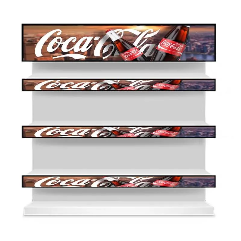 Advertising Smart Shelf LED Display Screen Stretch Bar Screen for Retail or Supermarkets