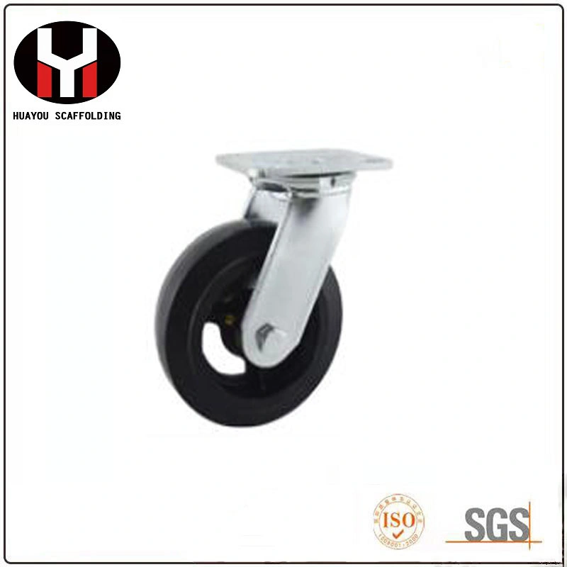 Scaffolding Wheel Heavy Duty Black Rubber Caster with Brake