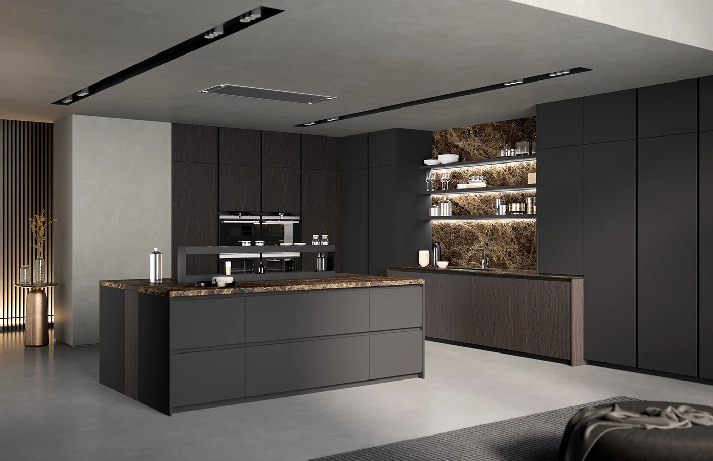 Hot Sell Kitchen Furniture New Design Black Modern Kitchen Cabinet