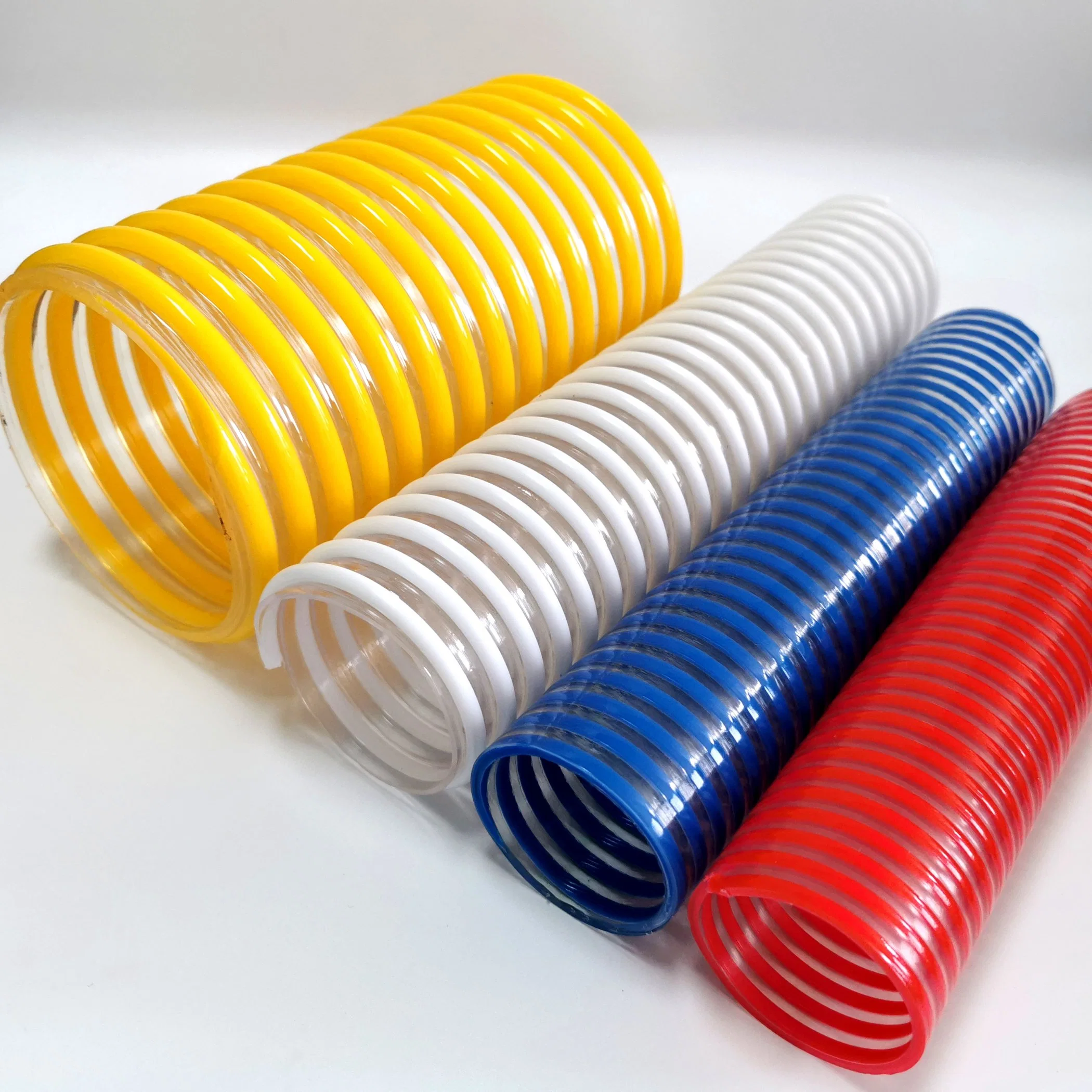 Corrugated Surface / Smooh Flexible Spiral Tube Pipe Plastic Reinforced PVC Suction Hose