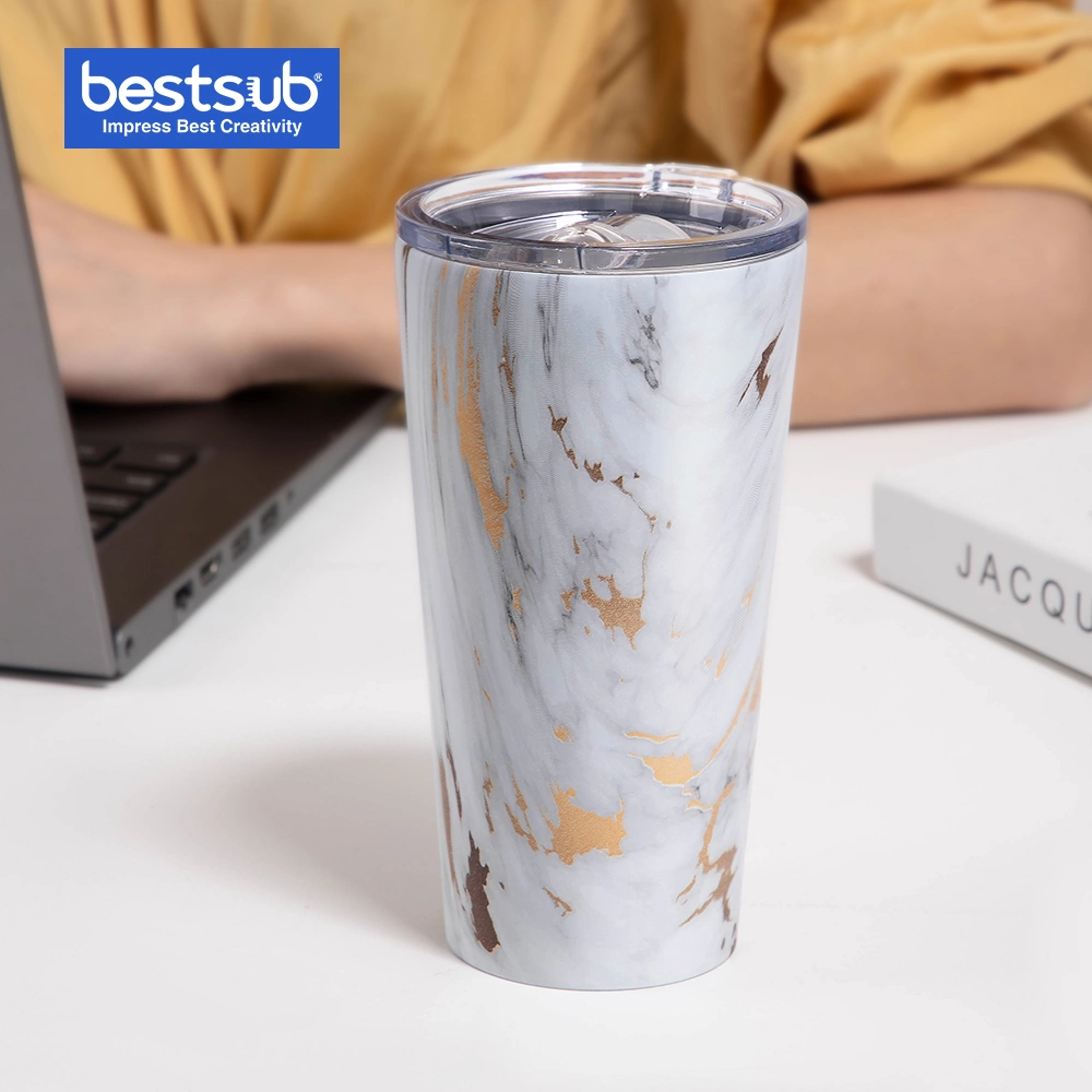 Bestsub 16oz Water Transfer Printing Gold Marble Stainless Steel Tumbler Personalized Custom Bottle Gifts (BW41-WT02)