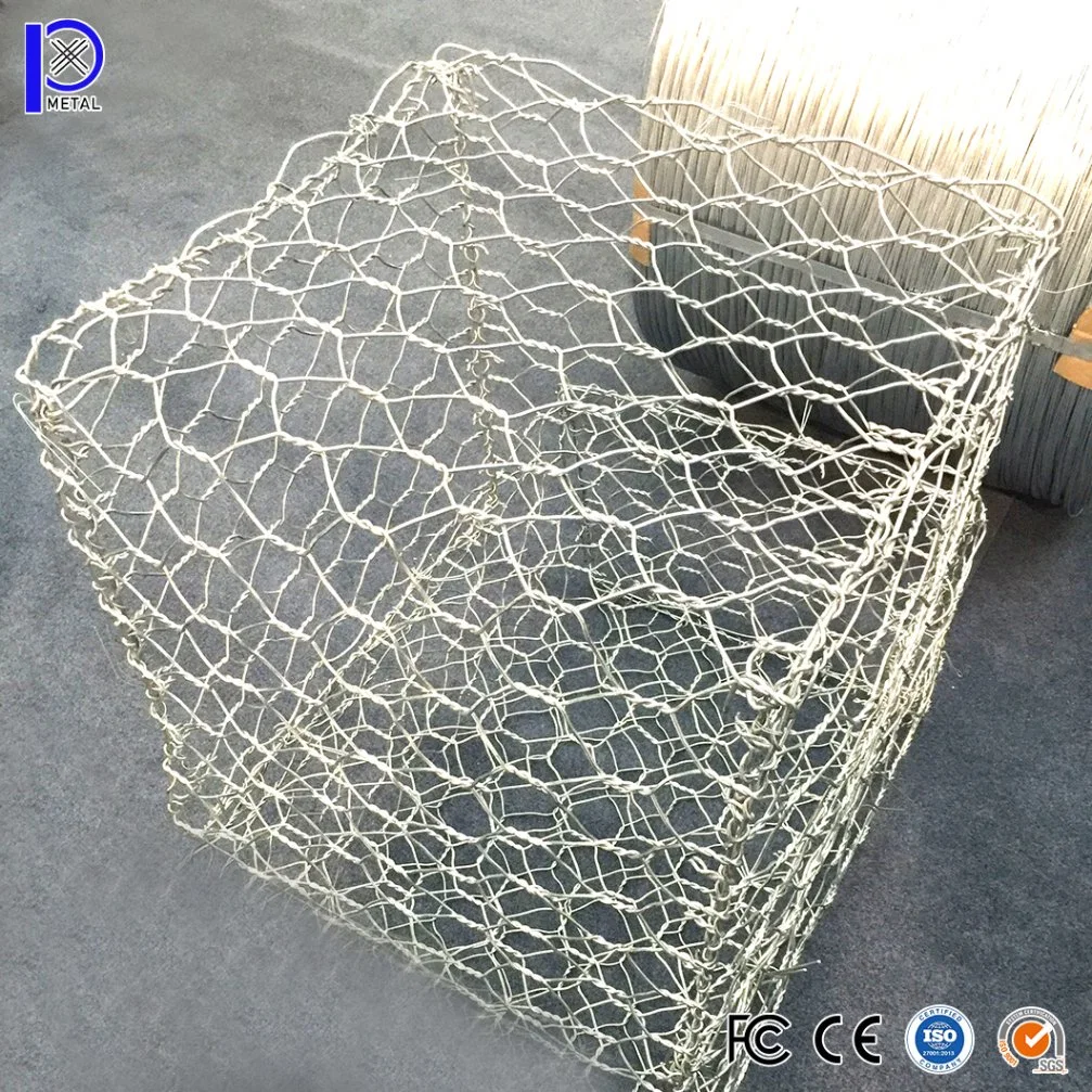 Pengxian Hexagon Wire Mesh China Manufacturing Dark Green Strong Grey Silver PVC Coated Gabion Box Used for Gabion Wall Barrier