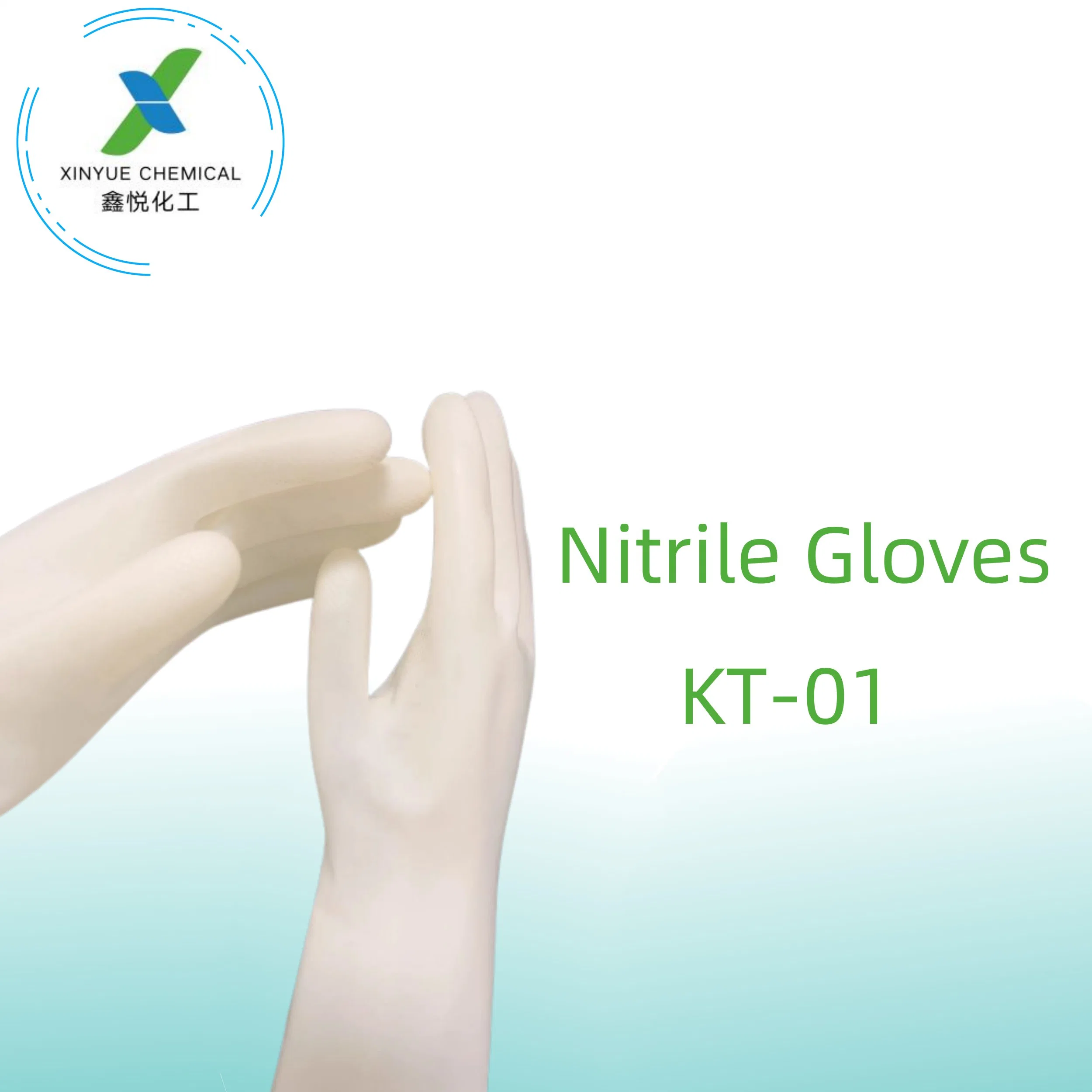 Light Lining Unsupported White Nitrile Chemical Labor Gloves Kt-01