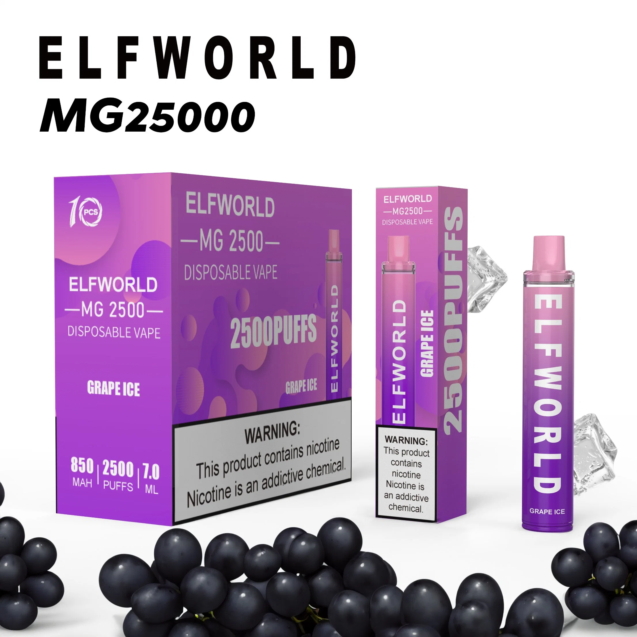 Wotofo Mega Plus Cherry Energy 5% 2500puff одноразовый стилус Vape 2000, 3000, 4000 puffs Оптовая продажа Elfworld I Форма 2%5%3%0% никотиновая сетка незаряжаемые батареи