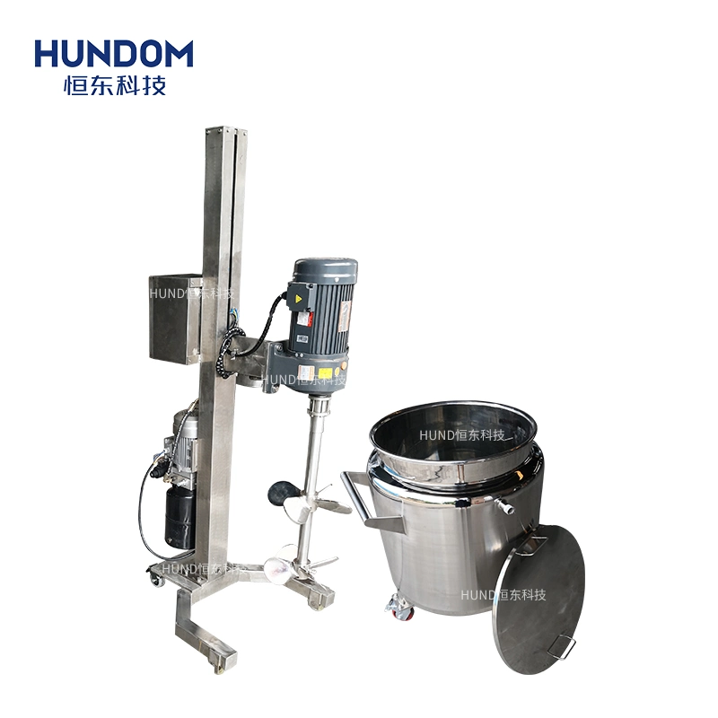 Stainless Steel High Speed Liquid Fondant Mixing Tank Emulsion Mixer with Lifting Rack