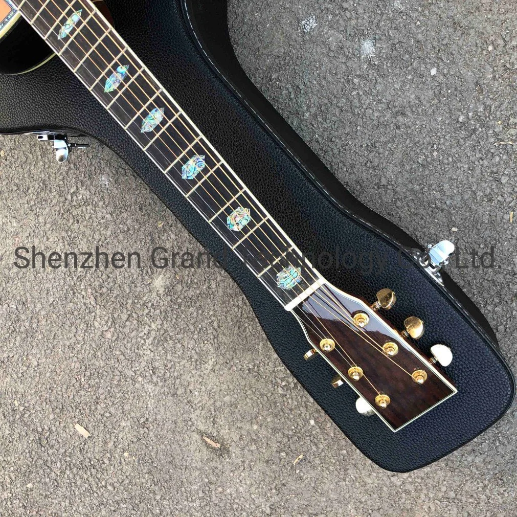 Custom 39" 100% All Real Abalone Acoustic Guitar Ebony Fingerboard 00045c Acoustic Electric Guitar