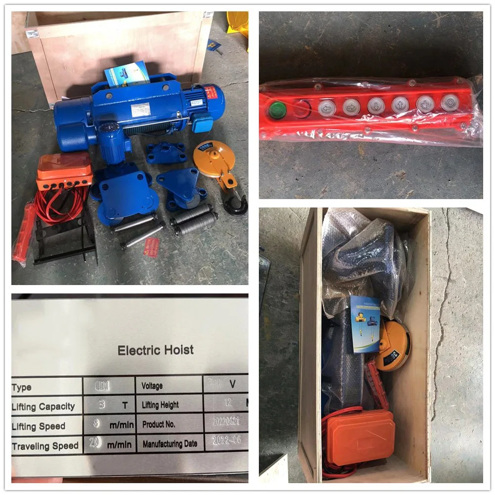 High Performance CD1 MD1 Type Electric Wire Rope Hoist 10t OEM Colour