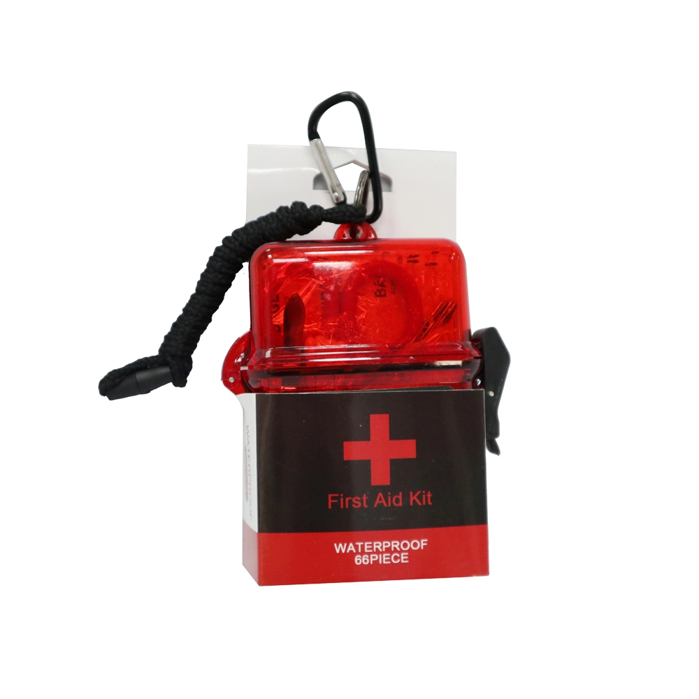 Outdoor Portable 66PCS Waterproof Hanging Plastic Small First Aid Box with Medical Kits