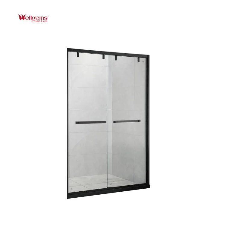 Stainless Steel Shower Screen Double Sliding Shower Door Shower Enclosure Bathroom Furniture Wheel Door