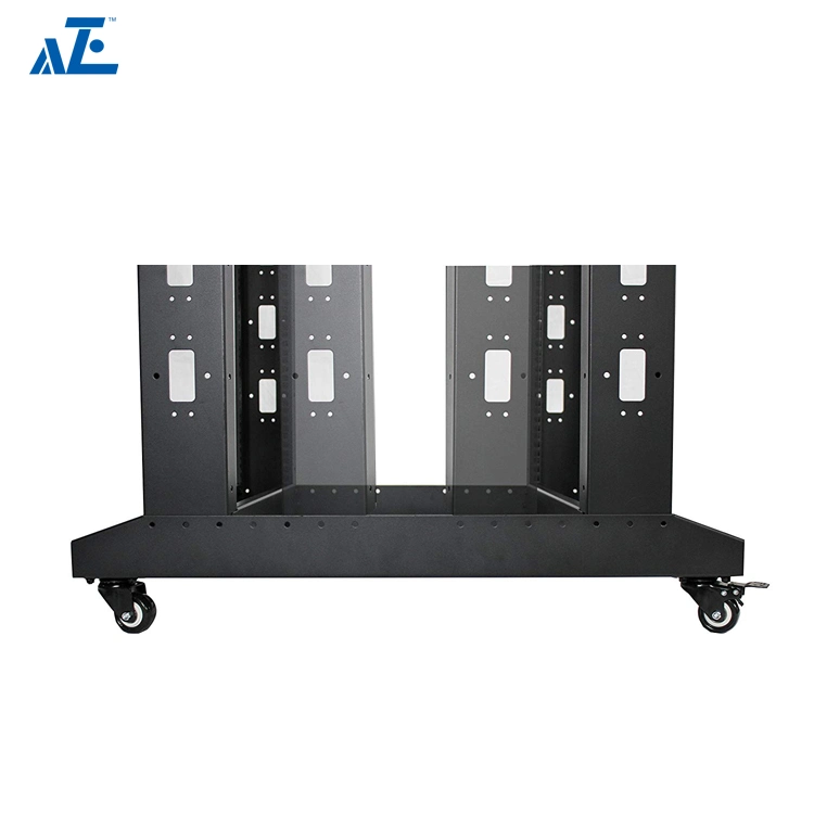 Aze 4-Post It Open Frame Server Network Relay Rack 600mm Deep with Casters- 22u -Rof4p22660