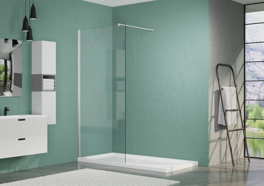 Bathroom Products Walk in Shower Door Enclosure Screen Easy Clean Tempered Glass Wet Room Shower Door