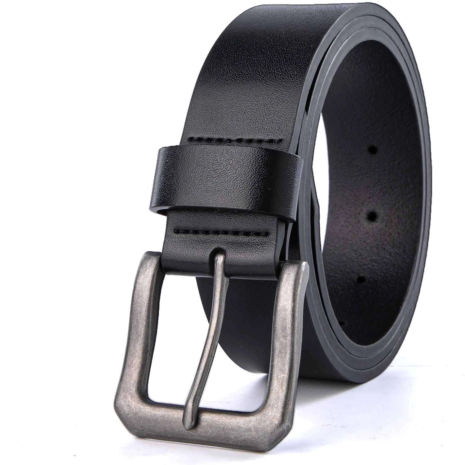 Ceinture Pour Homme Alloy Pin Buckle Black Leather Belt for Men