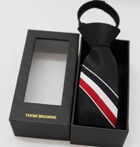 Black Leather Necktie Packaging Box with Window