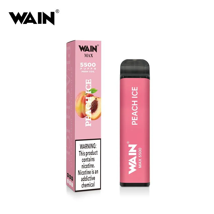 Original Brand Wain Max Disposable/Chargeable vape 5500 Puffs Pod Kit with 10 Flavors