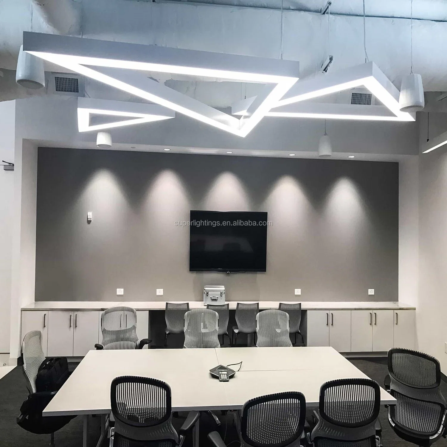Luminárias Linear interior personalizado em alumínio perfeita para cima e Para Baixo do pendente de parede LED IP20 Luz linear para o Office