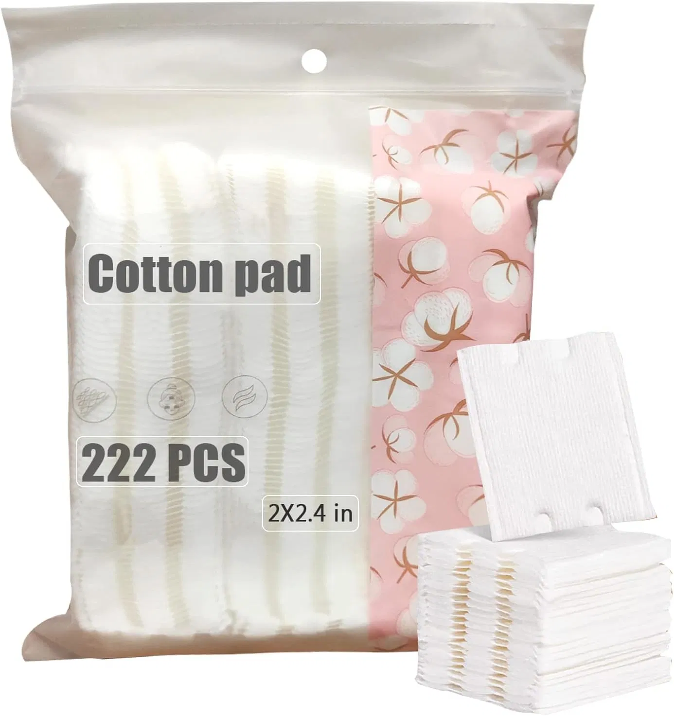 Organic Cotton Pads, Thickness Upgrade Double-Side Save Water Soft Makeup Remover Pads, Lint-Free, Gentle Makeup Pads