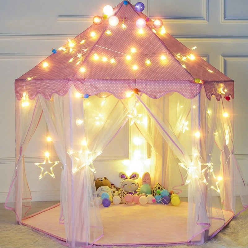 Kids Teepee Girls Pink Blue Princess Castle Tent Beach Tent for Children