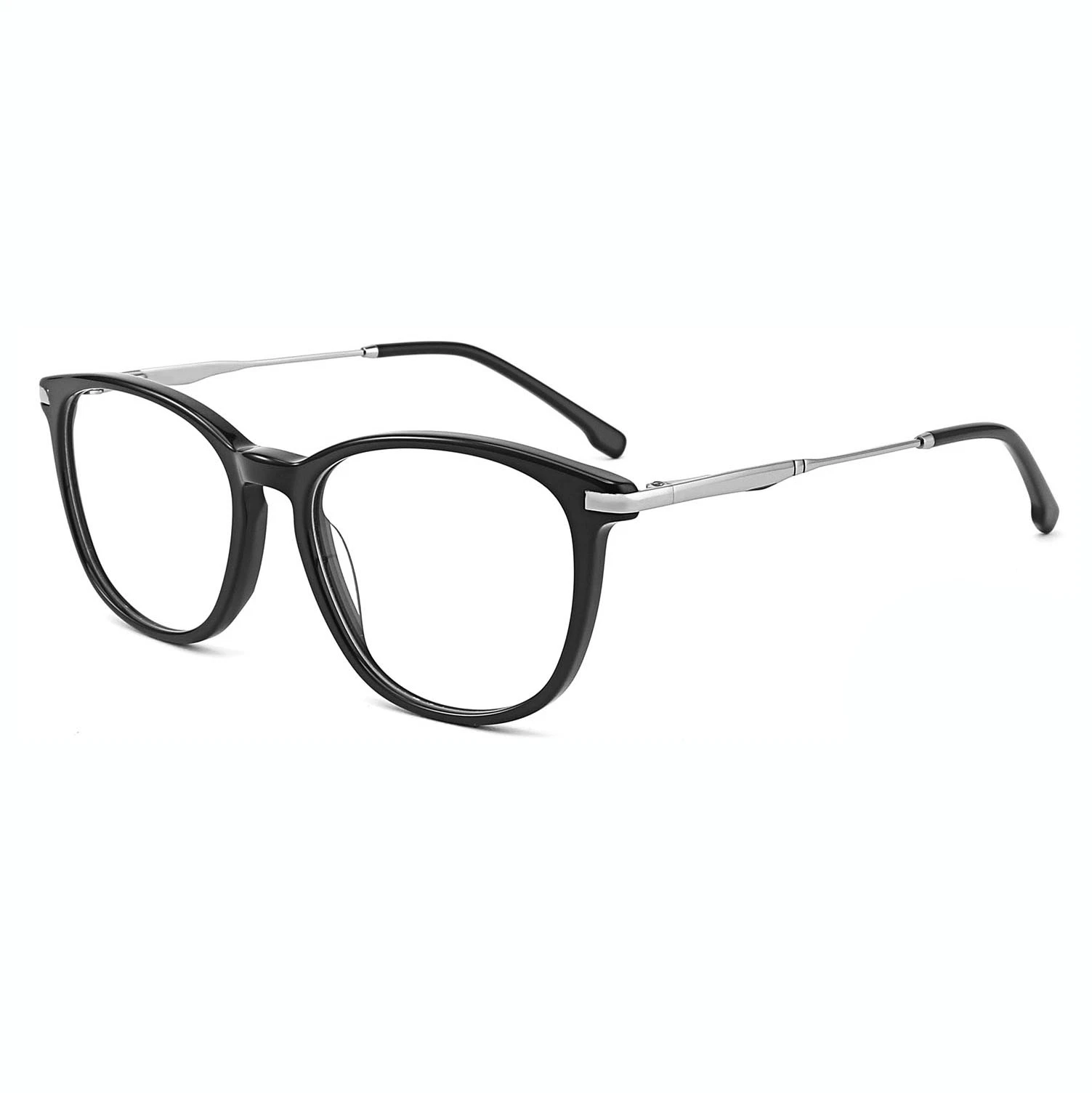 Listos los bienes de estilo moda Demi gafas de acetato para hombres moda retro de templo de metal decorativos marcos de óptica