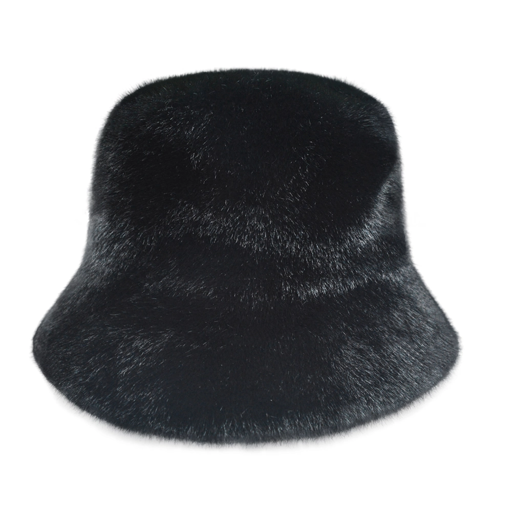 Faux Mink Winter Bucket Hats Custom Wholesale/Supplier Women Bucket Cap Outdoor Winter Cap