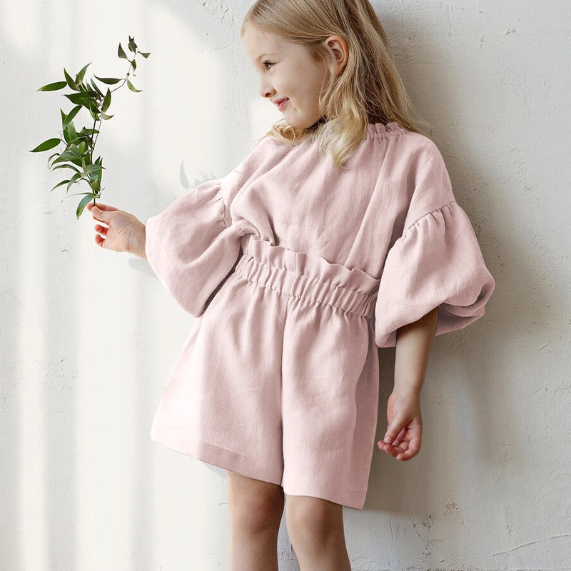 Vente chaude Smocked Couleur personnalisée de l'été Enfants Vêtements bébé col rond manches courtes robe robes Bébé