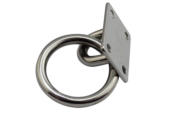 Stainless Steel Marine Grade Hardware Wall Mounted Welded Ring Square Pad Eye Plate Rigging Hardware